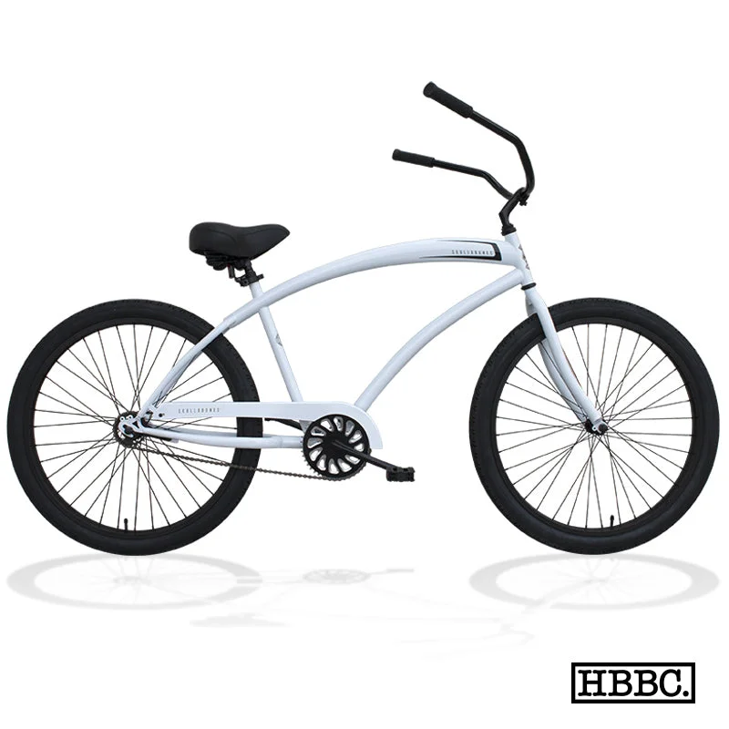 Bicycle BB shell-HBBC SKULLXBONES Men’s Beach Cruiser – ROVER WHITE