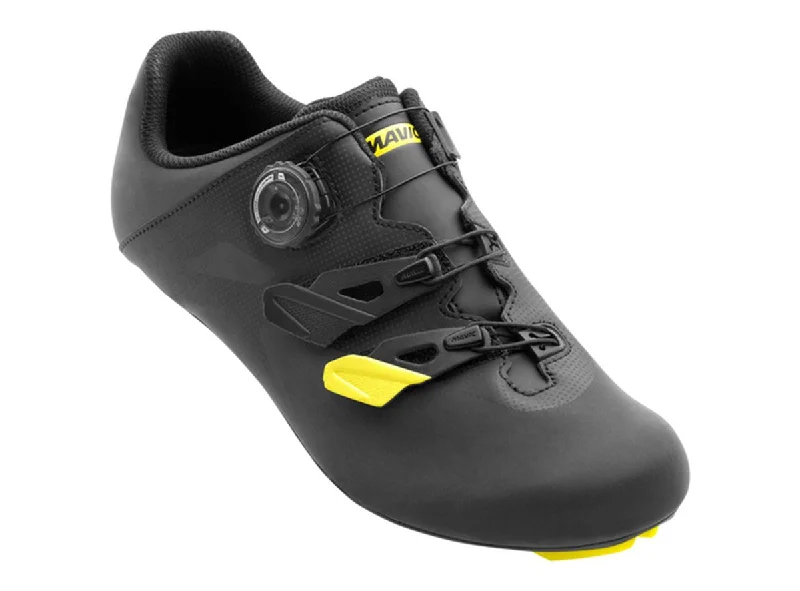 cycling clothing for stormy days-Mavic Cosmic Elite Vision CM Road Shoe - Black-Yellow Mavic