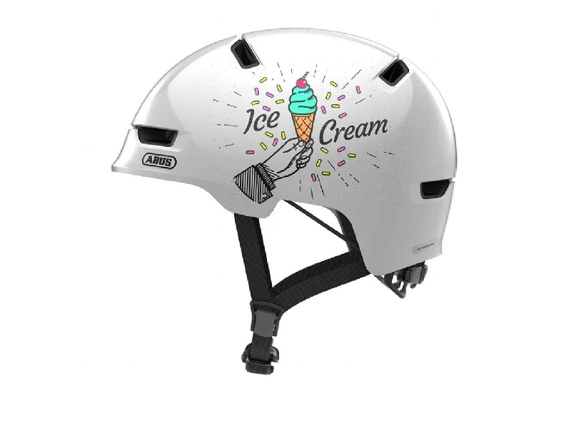 Bicycle helmet cashback-Abus Scraper Kid 3.0 Helmet - Ice Cream - Shiny White