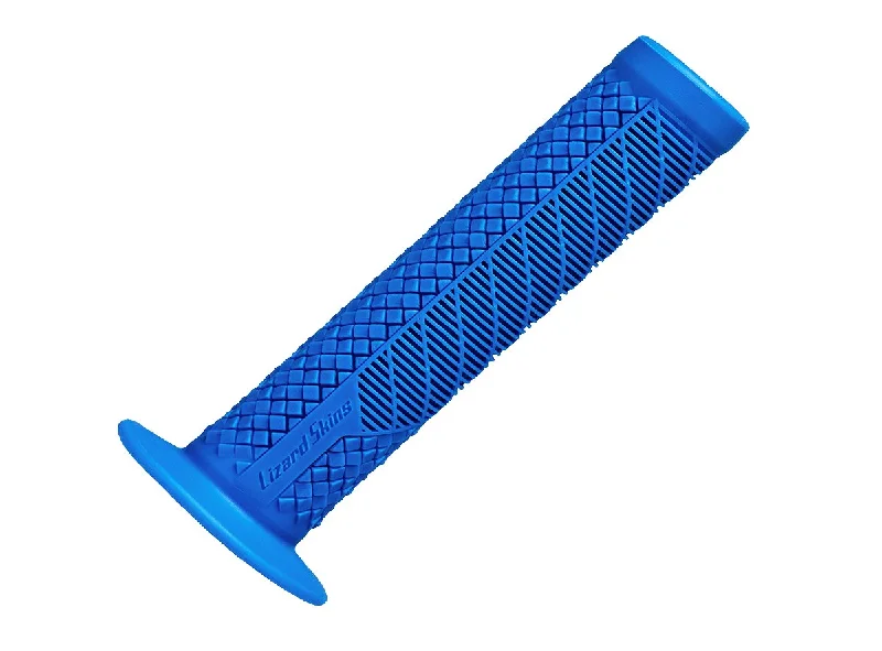 aluminum mixed terrain bicycle grips-Lizard Skins Single Compound Charger Evo Grips w/Flange - Blue