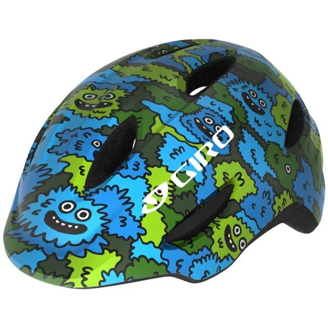 Bicycle helmet open design-Giro Scamp MIPS Child Helmet - Blue-Green Creature Camo