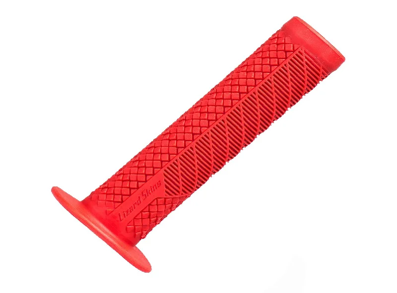 replaceable youth bicycle grips-Lizard Skins Single Compound Charger Evo Grips w/Flange - Red