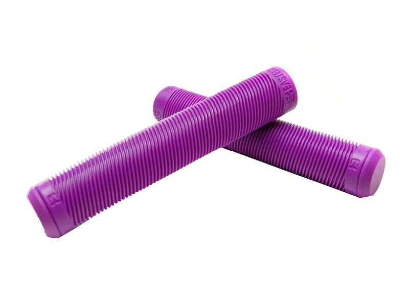 luxury bicycle grips-Eastern Riblet Flangeless BMX Grips - Purple