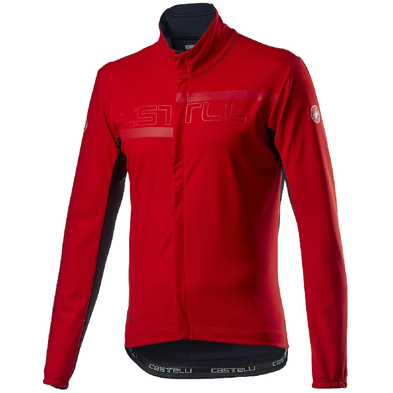 cycling clothing with wide vents-Giacca Castelli Transition 2 - Rosso