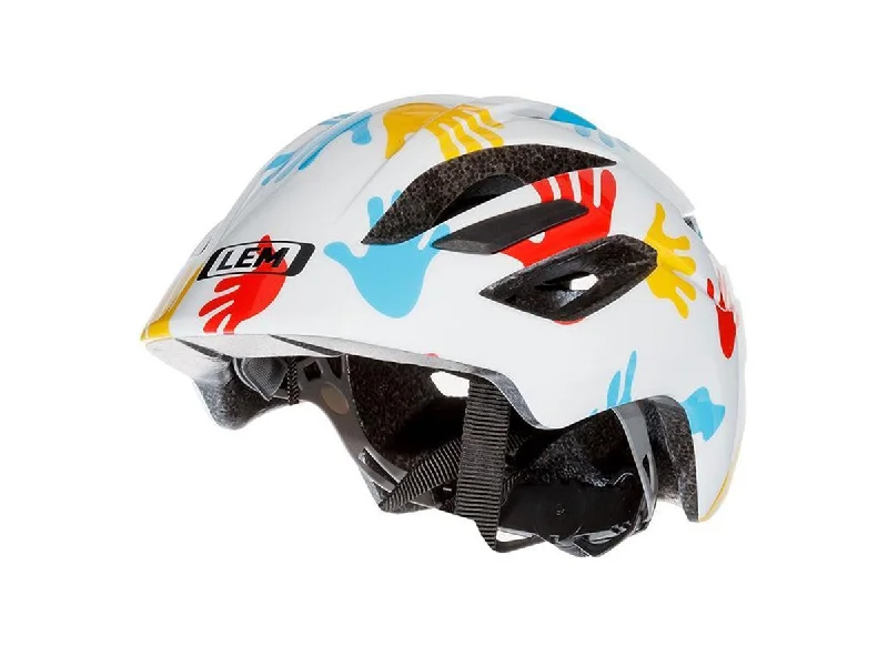 Bicycle helmet delivery status-LEM Lil' Champ Toddlers Bike Helmet - White Hands