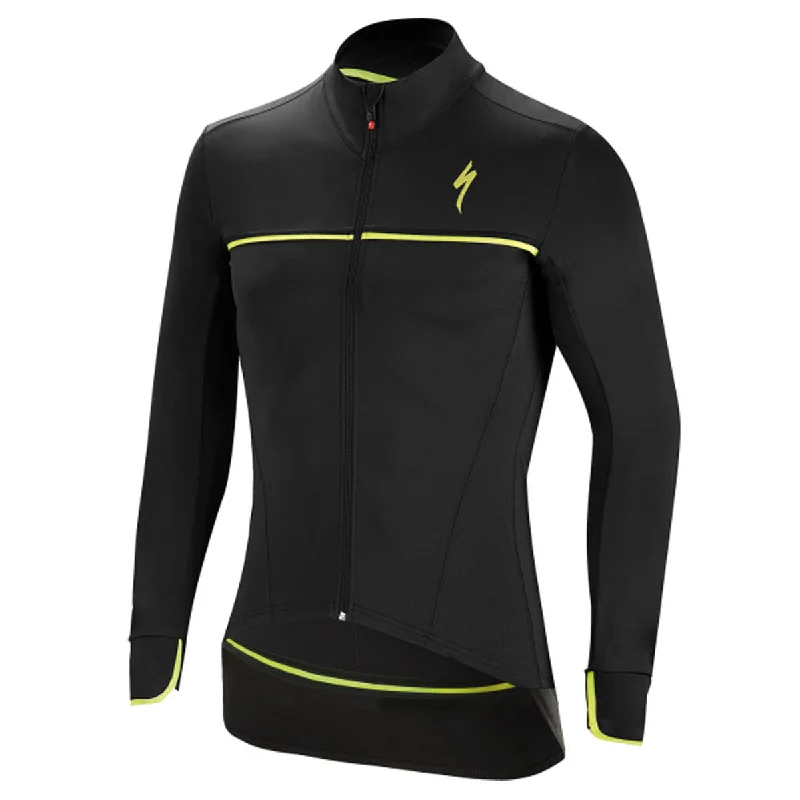 cycling clothing with fine seams-Giubbino Specialized Element SL Elite Race - Nero giallo