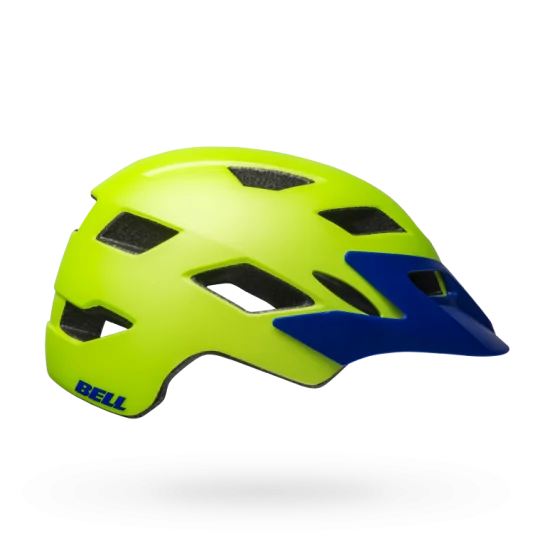 Bicycle helmet slope riding-Bell Sidetrack Youth Helmet - Matt Bright Green-Blue - 2020