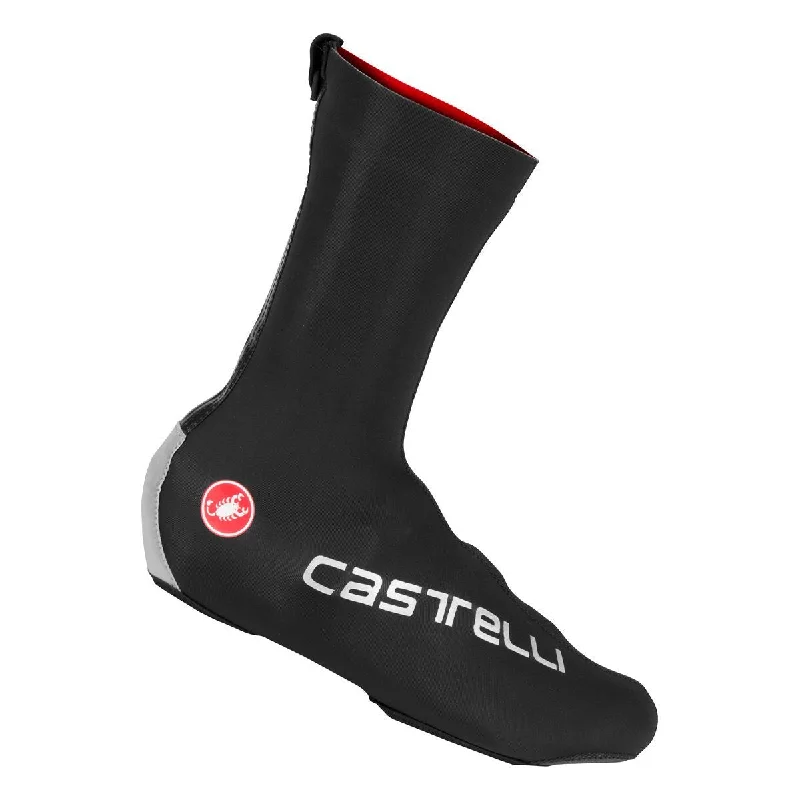 cycling clothing with cozy linings-Copriscarpe Castelli Diluvio Pro - Nero