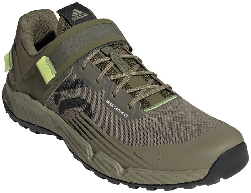 cycling clothing for marathon biking-Five Ten Five Ten Trailcross Clip-In Shoe - Men's, Orbit Green/Carbon/Pulse Lime