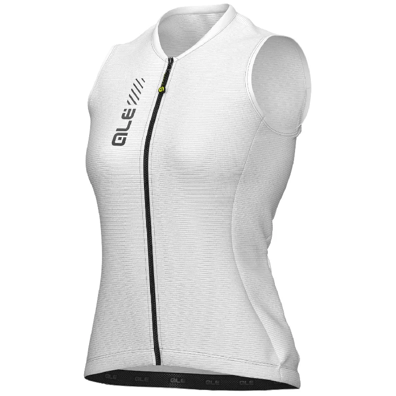 cycling clothing with firm legs-Maglia donna senza maniche Ale Pragma Color Block 2.0 - Bianco