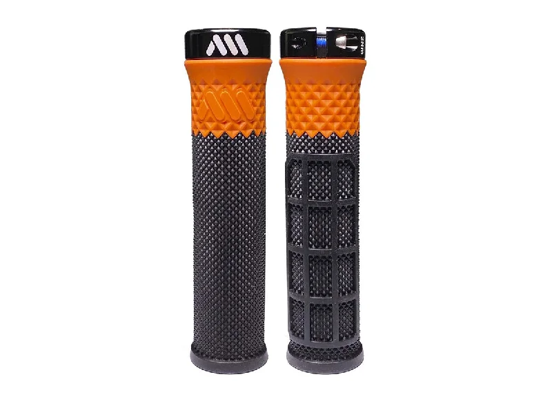 hybrid material bicycle grips-AMS Cero Lock-On Grip - Black-Orange