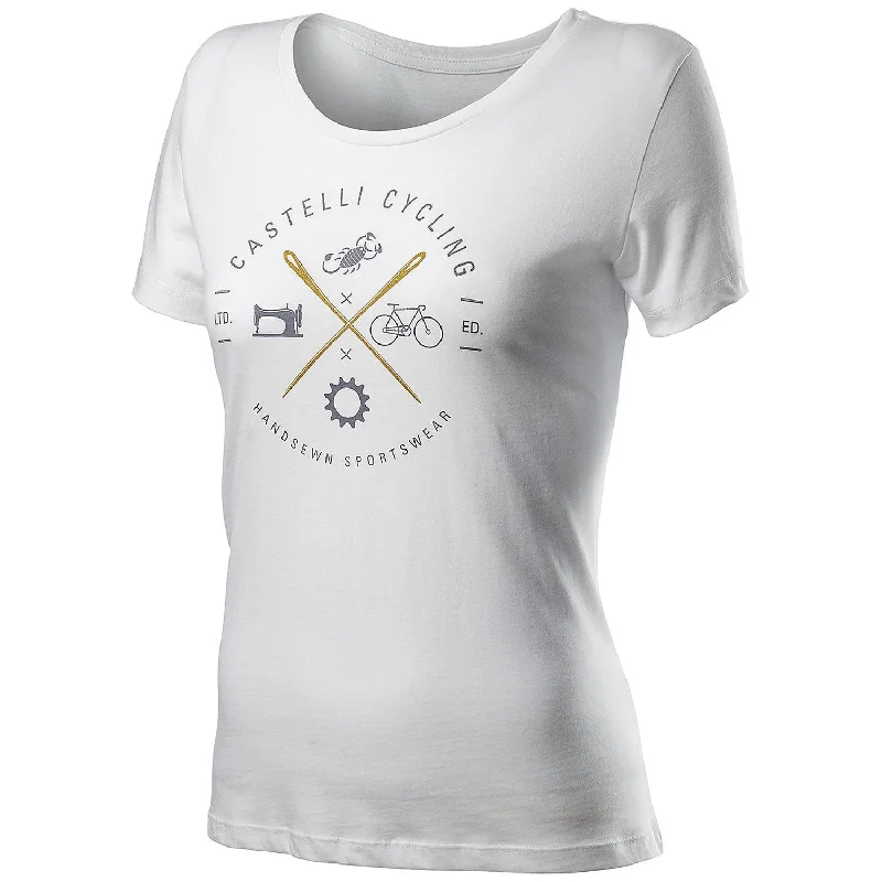 cycling clothing with soft fit-T-Shirt donna Castelli Sarta - Bianco