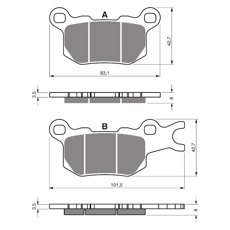 GOLDfren Brake Pads - K5 Off-Road Racing (PBPR509)