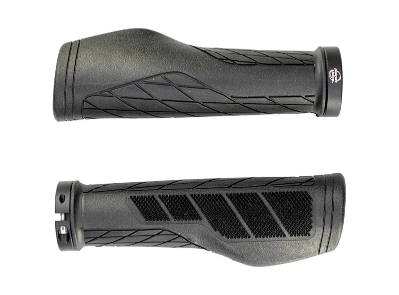 leather textured bicycle grips-Planet bike Happy Hands E Grips - Black