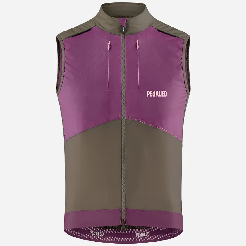 cycling clothing with big chamois-Gilet Pedaled Odyssey Insulated - Viola