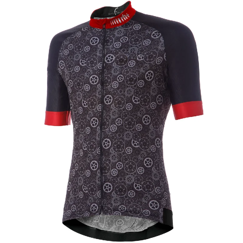 cycling clothing for tough gravel-Maglia Rh+ Fashion Powers - Nero rosso