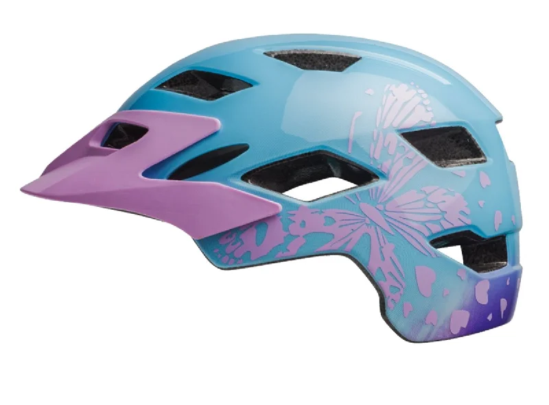 Bicycle helmet racing approved-Bell Sidetrack Youth Helmet - Gloss Lilac Flutter