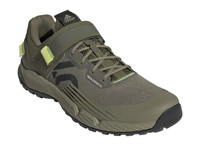 cycling clothing for steady use-Five Ten Trailcross Clip-In MTB Shoe - Orbit Green-Carbon-Pulse Lime