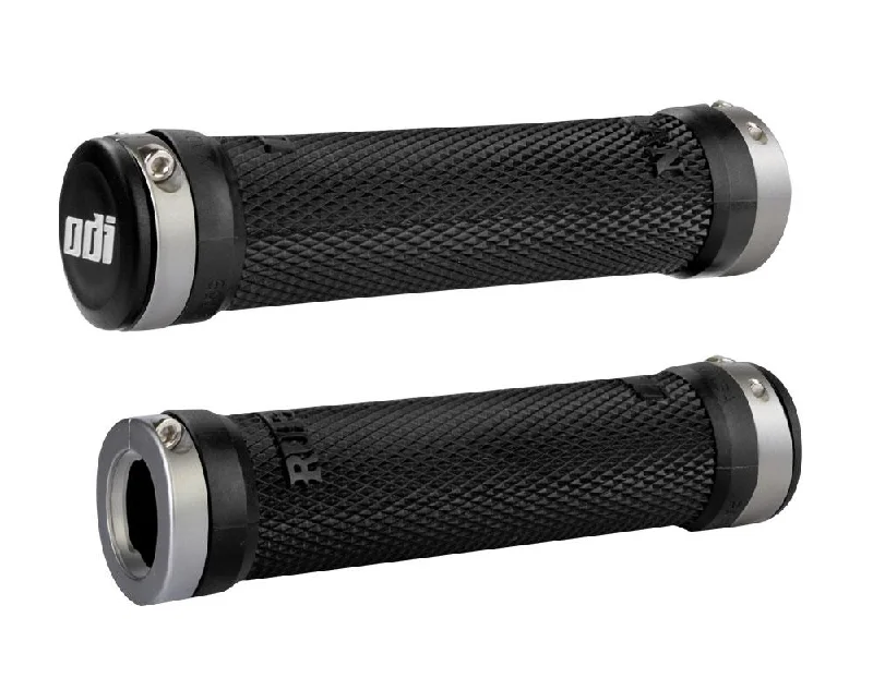 green urban bike grips-ODI Ruffian Lock-On Bonus Pack Grips - Black-Graphite