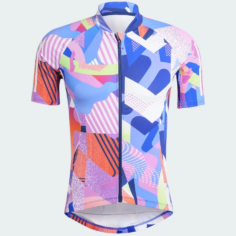 cycling clothing for long stamina-Maglia Adidas Essentials 3-Stripes Pattern Clash - Multicolore