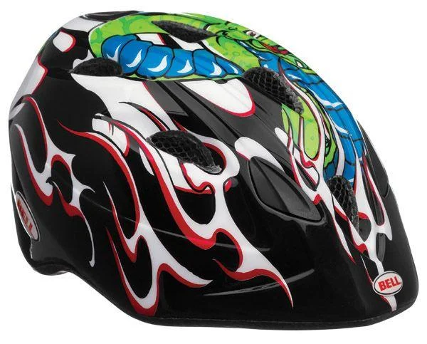 Bicycle helmet antimicrobial-Bell Tater Helmet - Youth - Black-Red Snake Bite