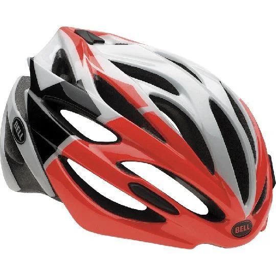 Bicycle helmet route history-Bell Array Road Helmet - Infrared-White Velocity