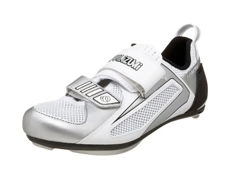 cycling clothing with retro flair-Pearl Izumi TRI Fly III Triathlon Shoe - Womens - White-Silver