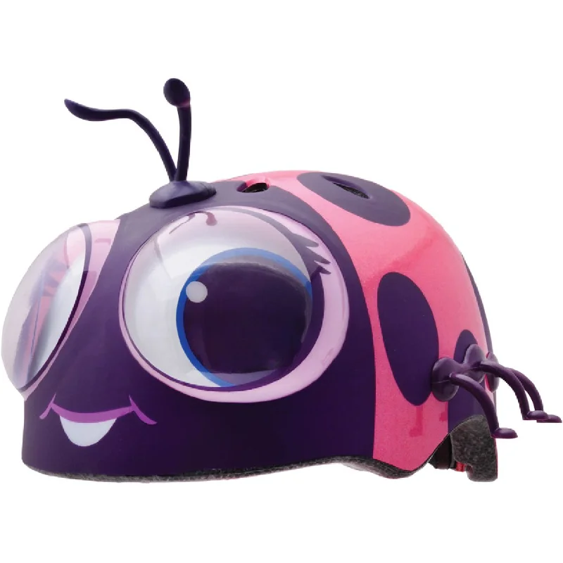 Bicycle helmet audio compatible-C.Preme Raskullz Toddler Safety Helmet - 3 Plus - Googly Lady Bug-Pink