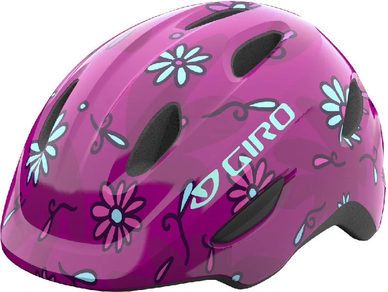 Bicycle helmet wide coverage-Giro Scamp Child Helmet - Pink Sugar Daisies