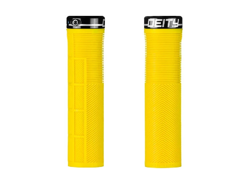 custom sprint bike grips-Deity Components Knuckleduster Grips - Yellow