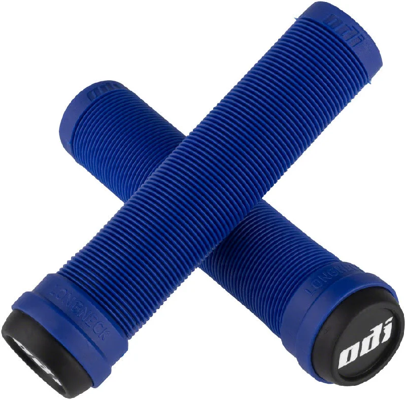 matte finish adventure bike grips-ODI Longneck SL Grips - Bright Blue