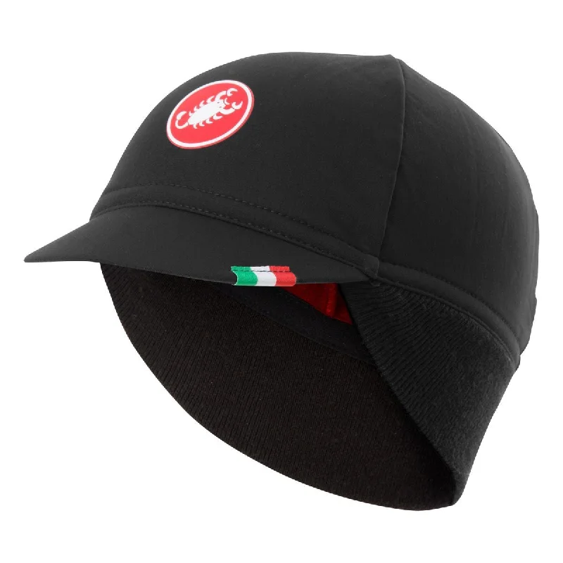 cycling clothing with firm padding-Cappellino invernale Castelli Difesa Thermal - Nero