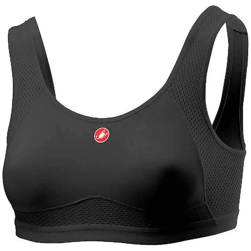 cycling clothing for velocity biking-Reggiseno Castelli Rosso Corsa Light Bra - Nero