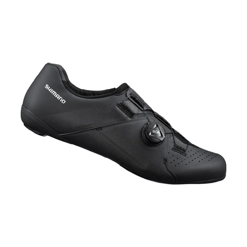 cycling clothing with rich colors-Shimano RC300E Road Shoe - Wide Fit - Black