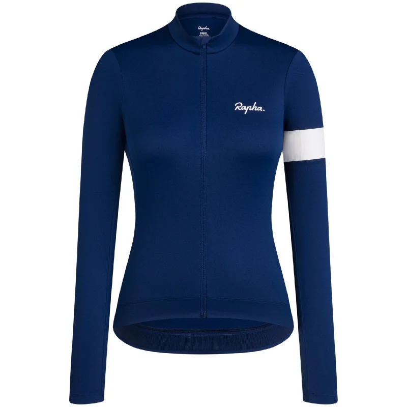 cycling clothing for long stamina-Maglia donna maniche lunghe Rapha Core - Blu scuro