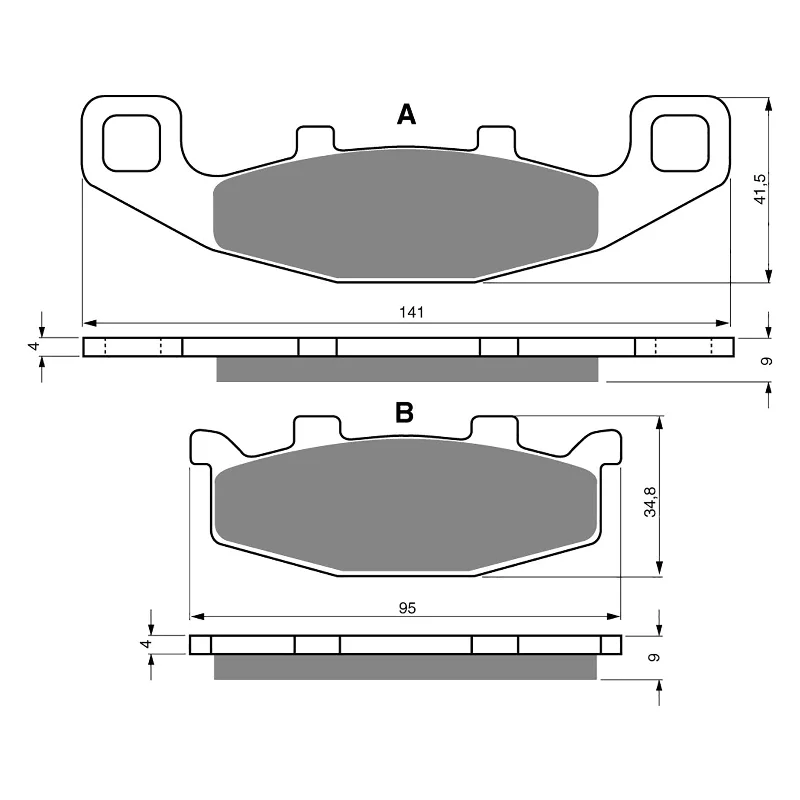 GOLDfren Brake Pads - S3 Sintered Sports (PBPH43)