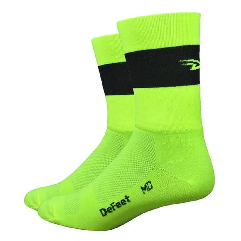 cycling clothing for light comfort-Calze DeFeet Aireator 5 Team - Giallo Fluo