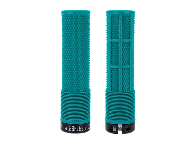 rubber ribbed bicycle grips-DMR Brendog Flangeless DeathGrips - Turquoise