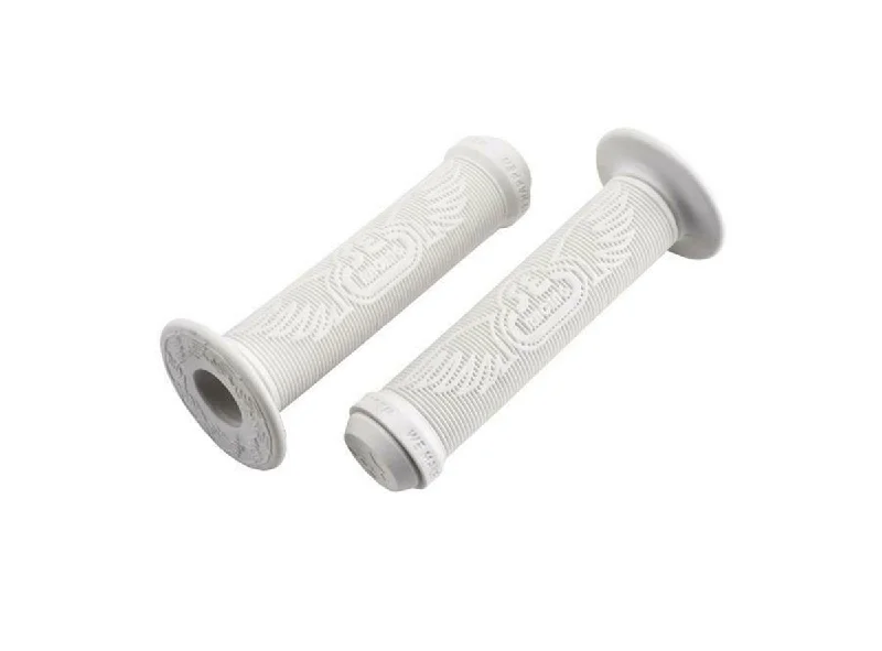 purple mixed terrain grips-SE Bikes Racing Wing BMX Grips - White