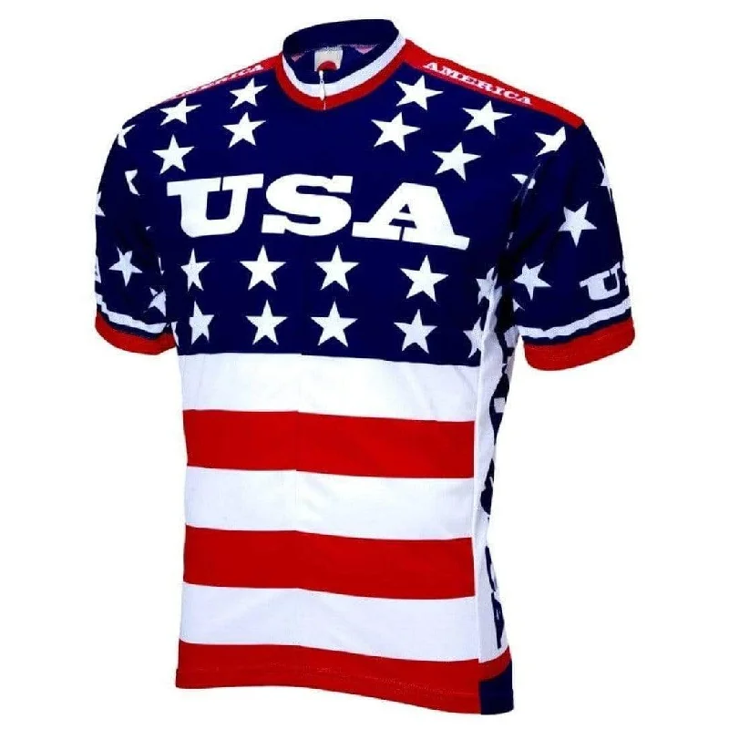 cycling clothing with club logos-Men's Team USA 1979 Road Bike Jersey