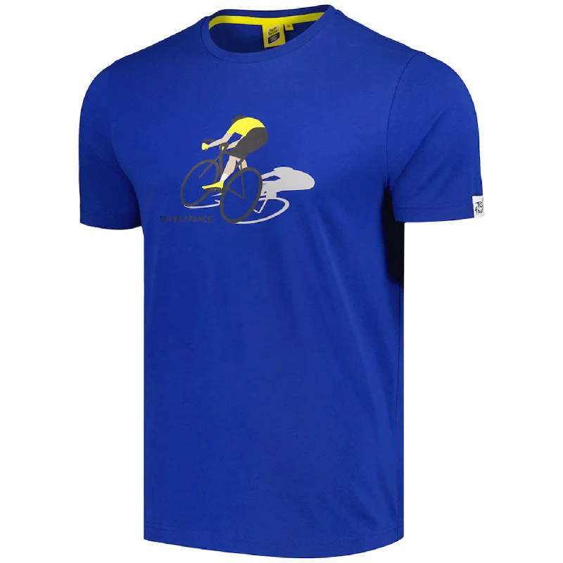 cycling clothing for short commutes-T-Shirt Tour de France Cyclist Graphic 2024 - Blu