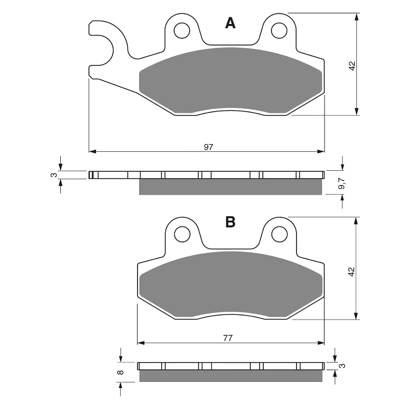 GOLDfren Brake Pads - S3 Sintered Sports (PBPH251)