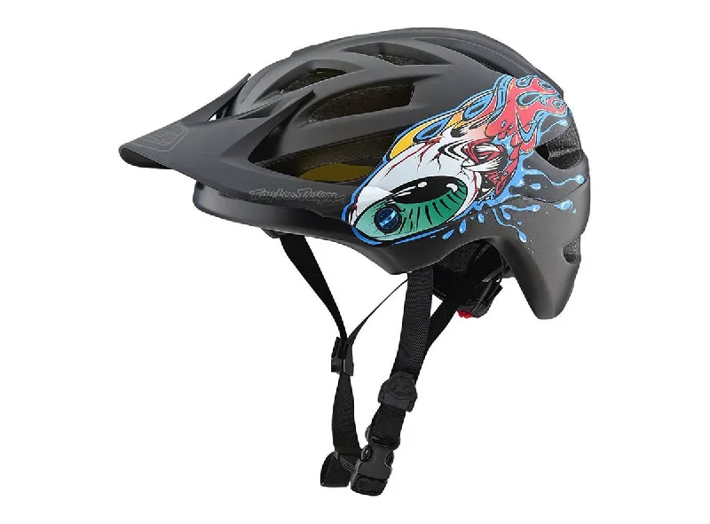 Bicycle helmet backcountry-Troy Lee Designs A1 MIPS Eyeball Helmet - Youth - Black-Silver