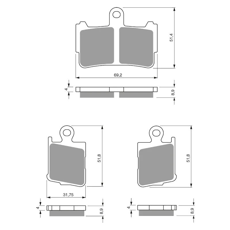 GOLDfren Brake Pads - S3 Sintered Sports (PBPH431)