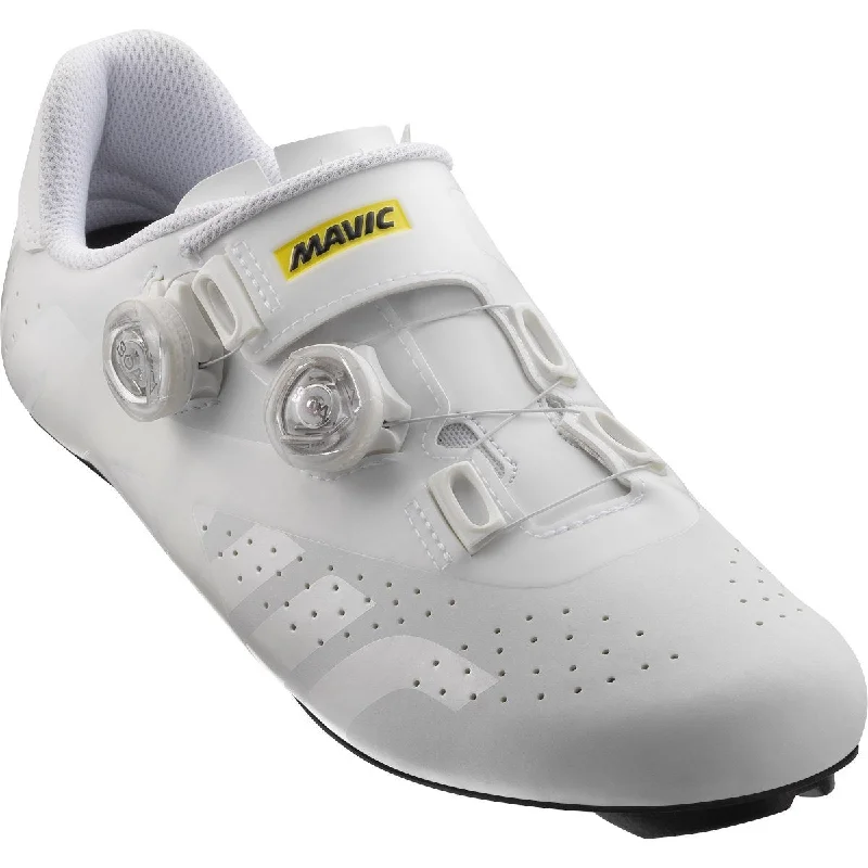 cycling clothing with snug layers-Mavic Cosmic Pro Road Shoe - White-Black