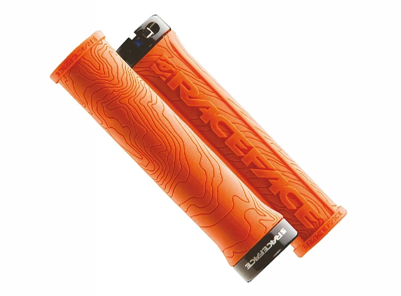 orange single-layer bicycle grips-Race Face Half Nelson Lock-On Grips - Orange