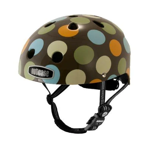 Bicycle helmet campus commuting-Nutcase Little Nutty Modern Dots Kids Helmet - Brown