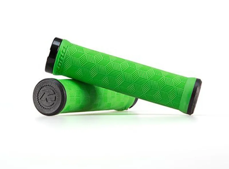 commuter retro bicycle grips-Kona Lock-On Key Grips - Green