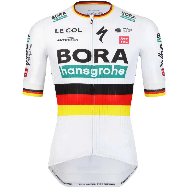 cycling clothing for wet trails-Maglia Bora Hansgrohe 2023 Aero Race - Campione tedesco