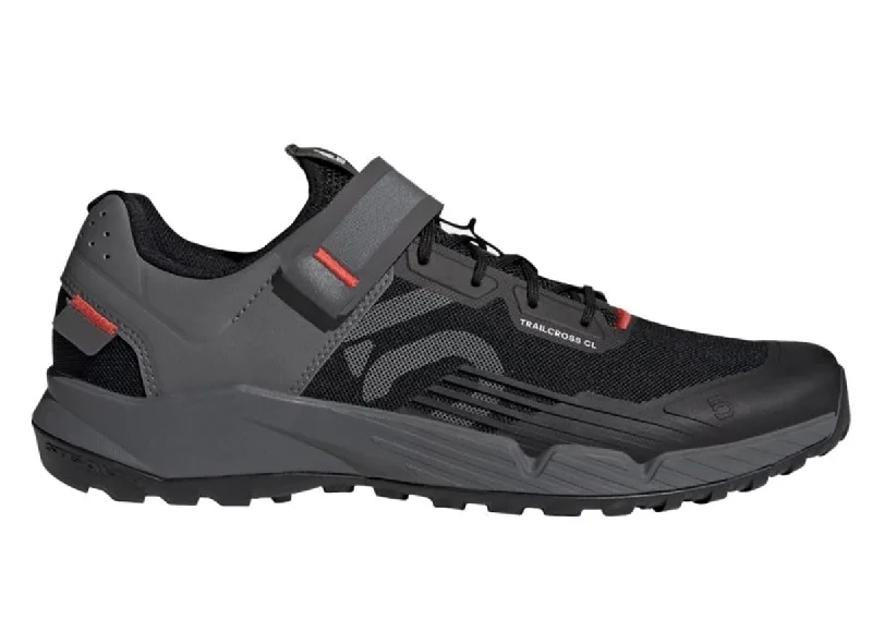 cycling clothing with snug layers-Five Ten Trailcross Clip-In MTB Shoe - Core Black-Gray Three-Red - 2022